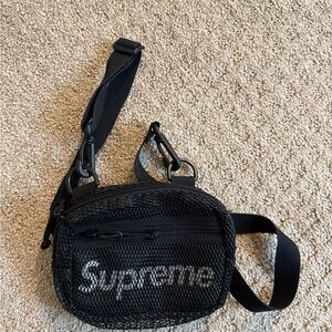 Supreme Black Mesh Belt Bag
